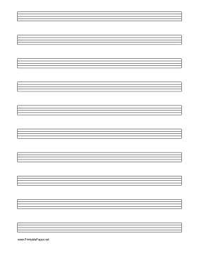 Printable 5-line Tablature Paper