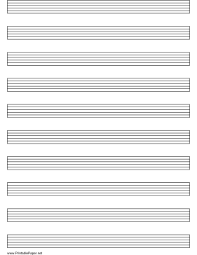 Printable Tablature Paper (6-line) on letter-sized paper