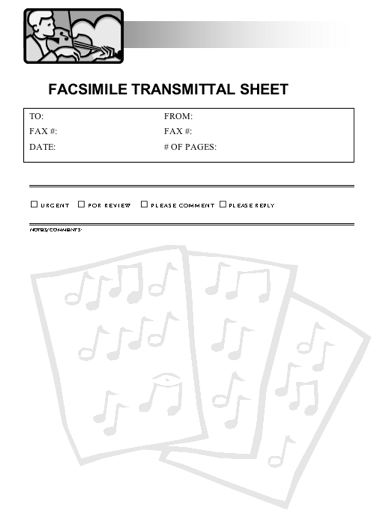 Music fax cover sheet