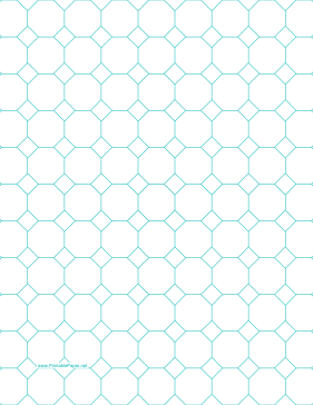 Printable Octagon Graph Paper with 1-inch spacing on letter-sized paper