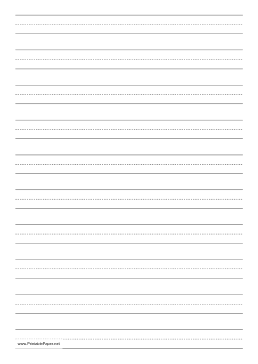 Printable Penmanship Paper with ten lines per page on A4-sized paper in portrait orientation