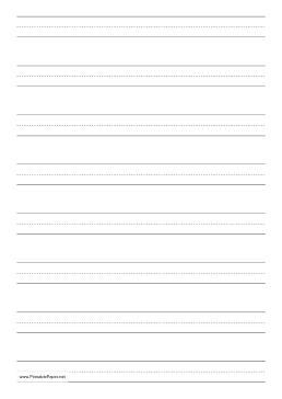 Printable Penmanship Paper with eight lines per page on A4-sized paper in portrait orientation