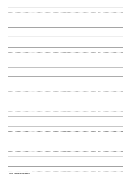 Printable Penmanship Paper with nine lines per page on A4-sized paper in portrait orientation