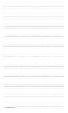 Printable Penmanship Paper with eleven lines per page on legal-sized paper in portrait orientation