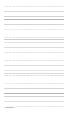 Printable Penmanship Paper with fourteen lines per page on legal-sized paper in portrait orientation