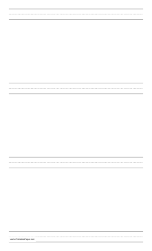 Printable Penmanship Paper with four lines per page on legal-sized paper in portrait orientation