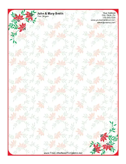 Floral Leaves and Berries Letterhead