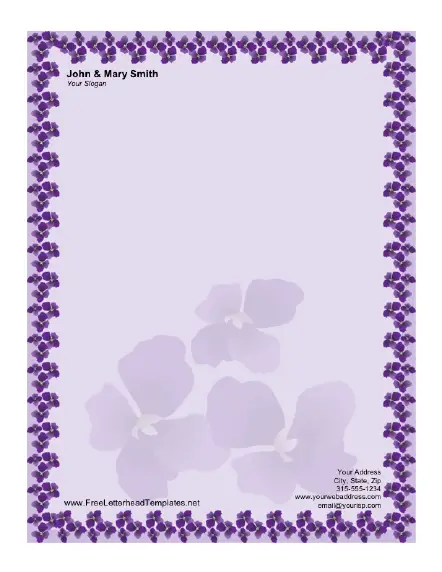 Pansy Floral Letterhead