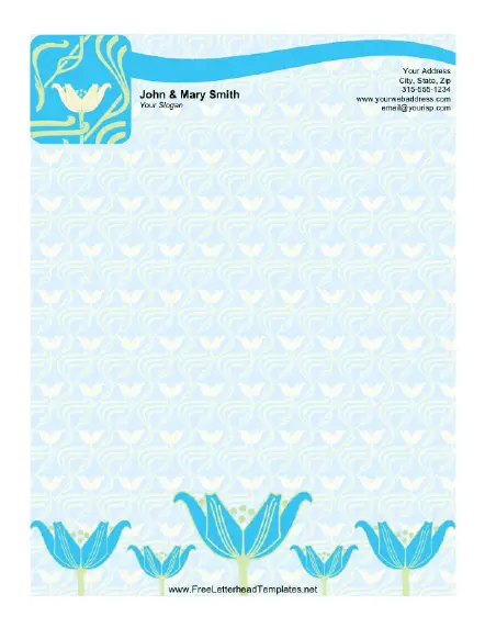 Water Lily Floral Letterhead