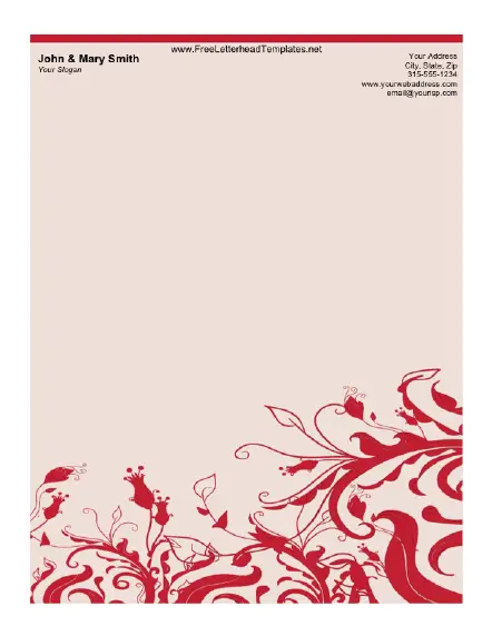 Wavy Floral Letterhead