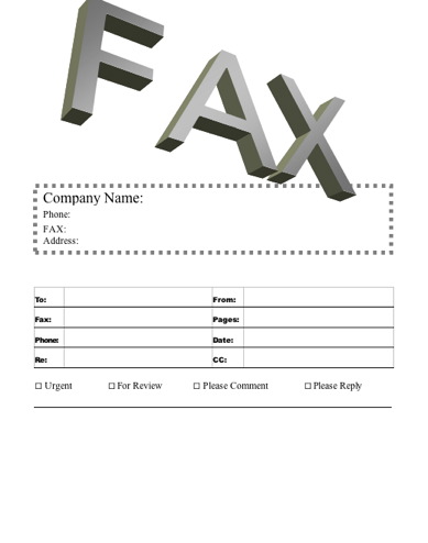 Perspective fax cover sheet