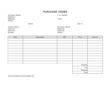 Purchase Order Template