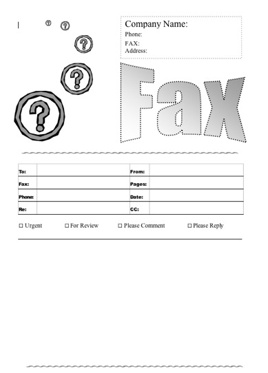 Question Marks fax cover sheet