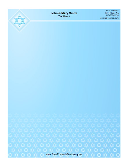 Star of David stationery design