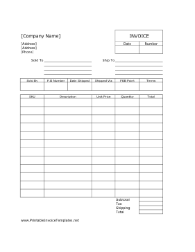 Sales Invoice Template