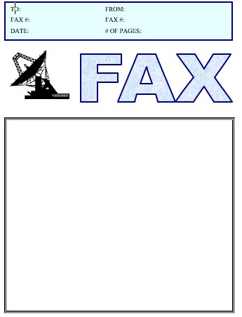 Satellite Dish fax cover sheet