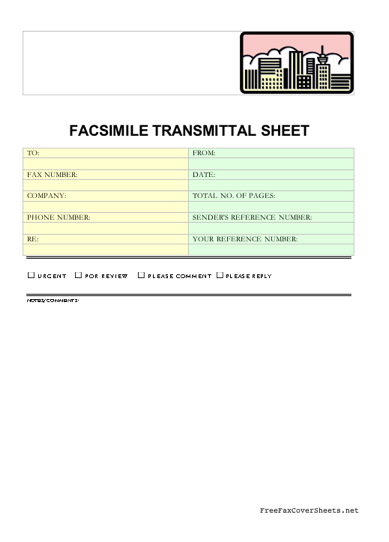 Skyline fax cover sheet