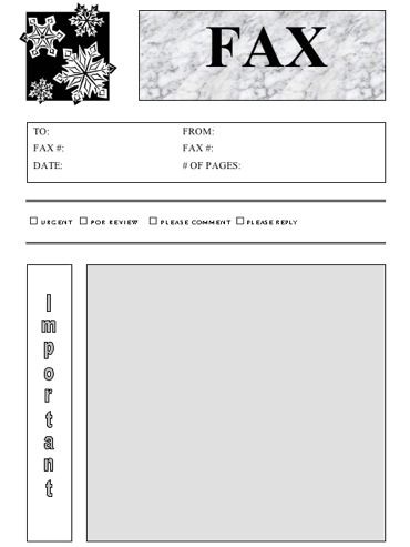 Snowflakes fax cover sheet