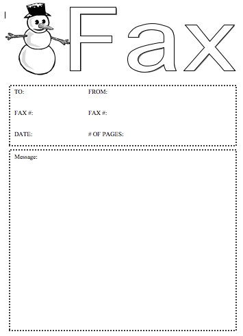 Snowman fax cover sheet