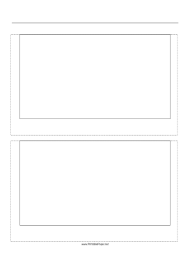 Printable Storyboard with 1x2 grid of 16:9 (widescreen) screens on A4 paper