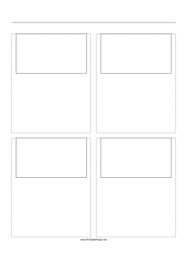 Printable Storyboard with 2x2 grid of 16:9 (widescreen) screens on A4 paper