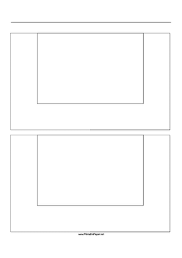 Printable Storyboard with 1x2 grid of 3:2 (35mm photo) screens on A4 paper