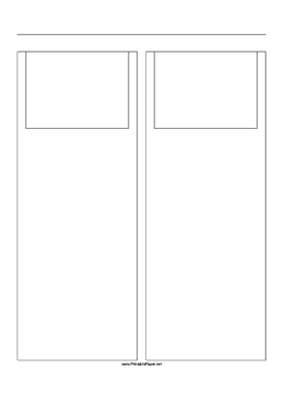 Printable Storyboard with 2x1 grid of 4:3 (full screen) screens on A4 paper