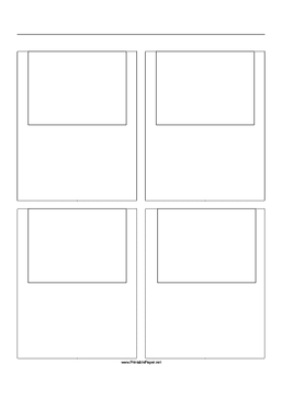 Printable Storyboard with 2x2 grid of 4:3 (full screen) screens on A4 paper