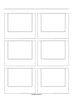 Printable Storyboard with 2x3 grid of 4:3 (full screen) screens on A4 paper