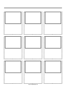 Printable Storyboard with 3x3 grid of 4:3 (full screen) screens on A4 paper