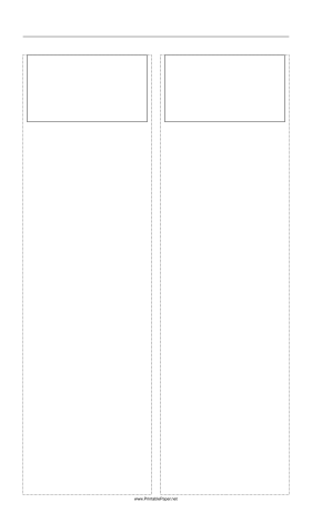 Printable Storyboard with 2x1 grid of 16:9 (widescreen) screens on legal paper