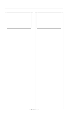 Printable Storyboard with 2x1 grid of 3:2 (35mm photo) screens on legal paper