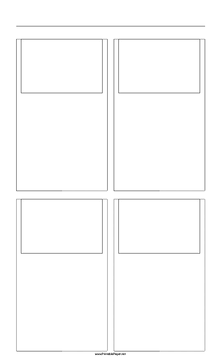 Printable Storyboard with 2x2 grid of 3:2 (35mm photo) screens on legal paper