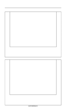 Printable Storyboard with 1x2 grid of 4:3 (full screen) screens on legal paper