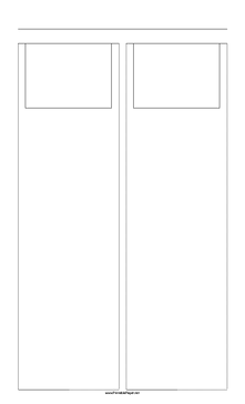 Printable Storyboard with 2x1 grid of 4:3 (full screen) screens on legal paper