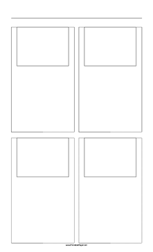 Printable Storyboard with 2x2 grid of 4:3 (full screen) screens on legal paper