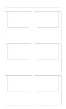 Printable Storyboard with 2x3 grid of 4:3 (full screen) screens on legal paper