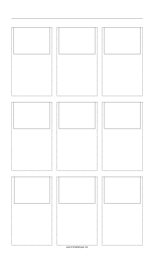 Printable Storyboard with 3x3 grid of 4:3 (full screen) screens on legal paper