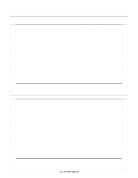 Printable Storyboard with 1x2 grid of 16:9 (widescreen) screens on letter paper