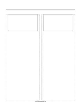 Printable Storyboard with 2x1 grid of 16:9 (widescreen) screens on letter paper