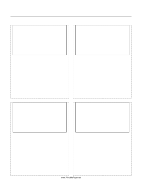 Printable Storyboard with 2x2 grid of 16:9 (widescreen) screens on letter paper