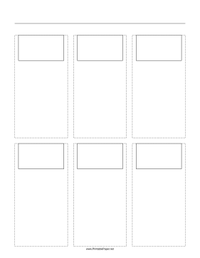 Printable Storyboard with 3x2 grid of 16:9 (widescreen) screens on letter paper