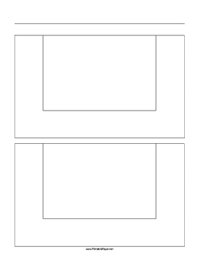 Printable Storyboard with 1x2 grid of 3:2 (35mm photo) screens on letter paper