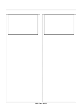 Printable Storyboard with 2x1 grid of 3:2 (35mm photo) screens on letter paper