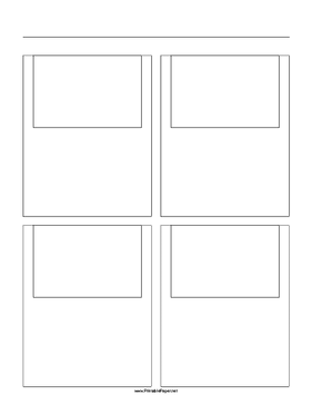 Printable Storyboard with 2x2 grid of 3:2 (35mm photo) screens on letter paper