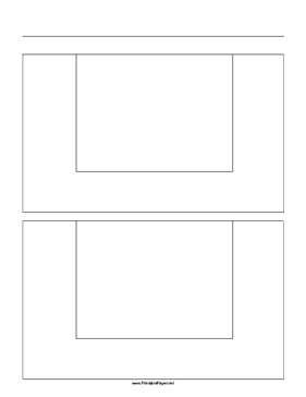 Printable Storyboard with 1x2 grid of 4:3 (full screen) screens on letter paper