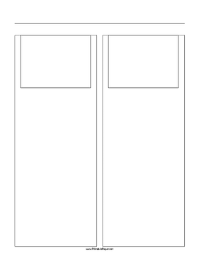 Printable Storyboard with 2x1 grid of 4:3 (full screen) screens on letter paper