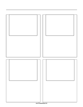 Printable Storyboard with 2x2 grid of 4:3 (full screen) screens on letter paper