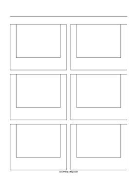 Printable Storyboard with 2x3 grid of 4:3 (full screen) screens on letter paper