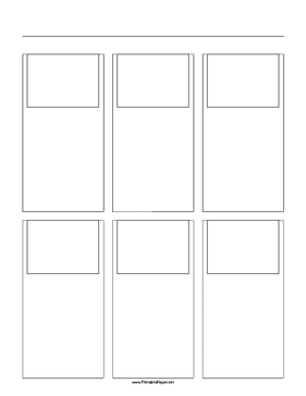 Printable Storyboard with 3x2 grid of 4:3 (full screen) screens on letter paper